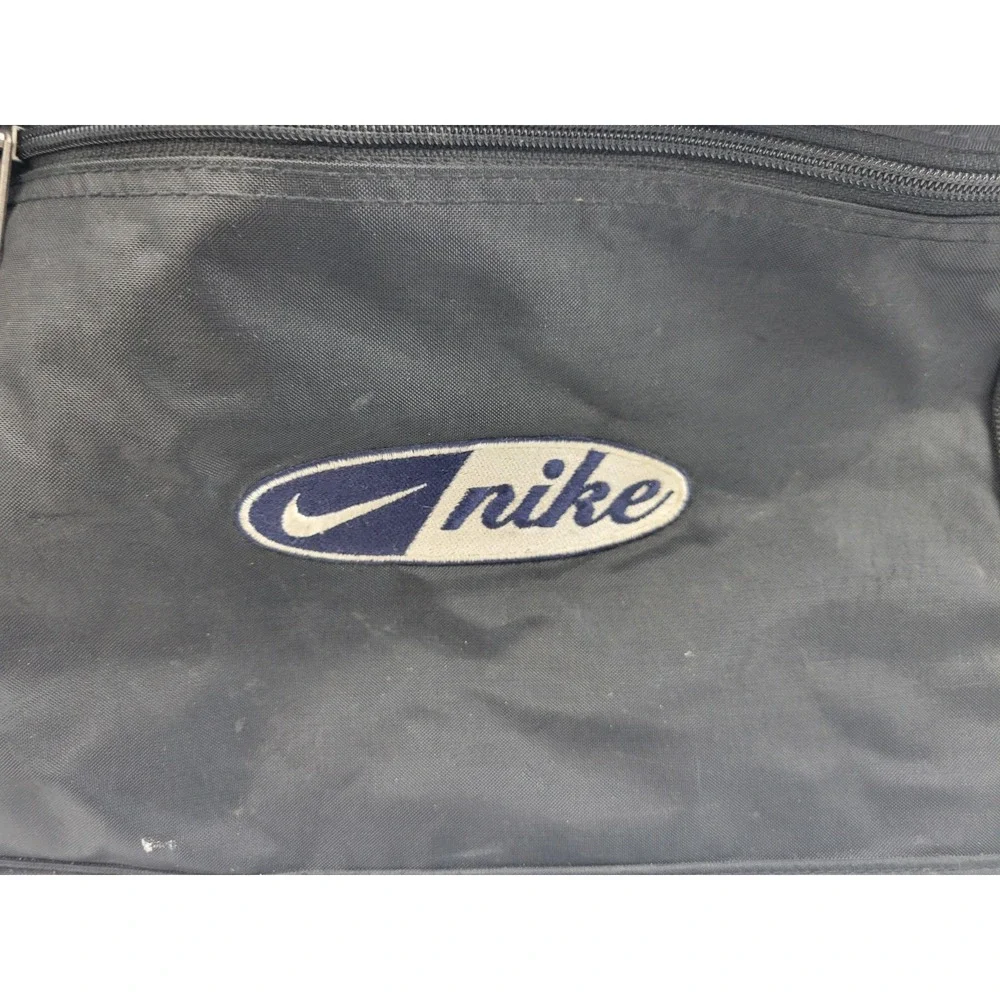 Vintage Nike Duffle Bag Blue Embroidered Center Swoosh 90s Y2K‎ Shoulder Strap